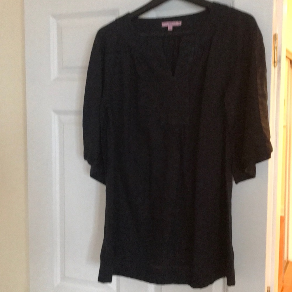 Calypso St Barth 100% linen tunic in navy blue